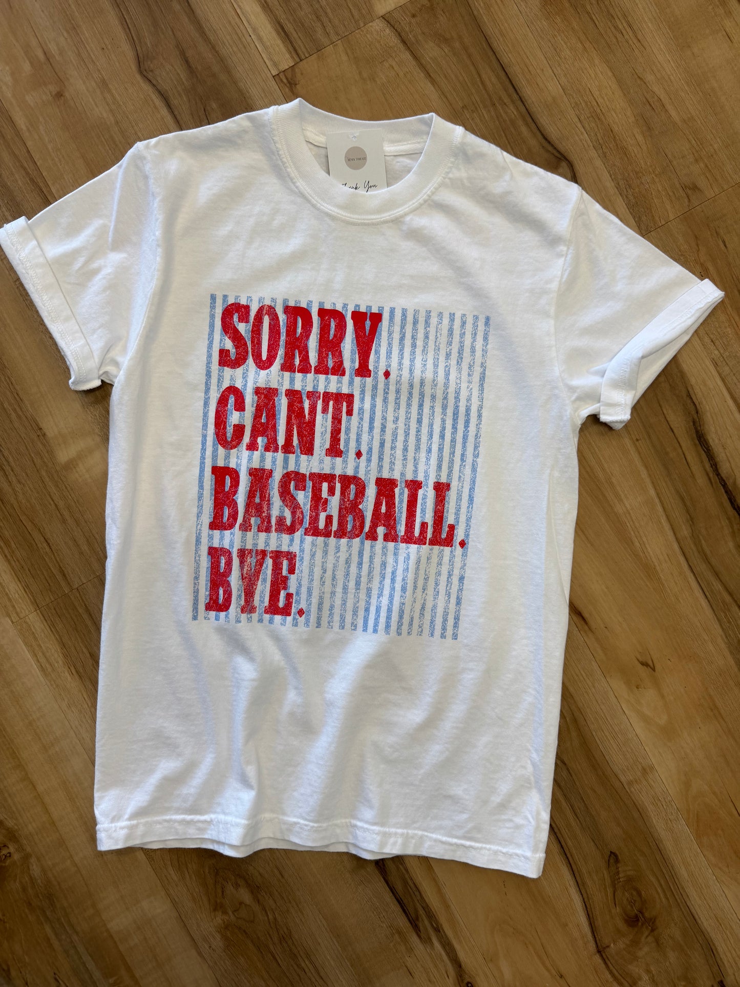 Sorry Cant Baseball tee