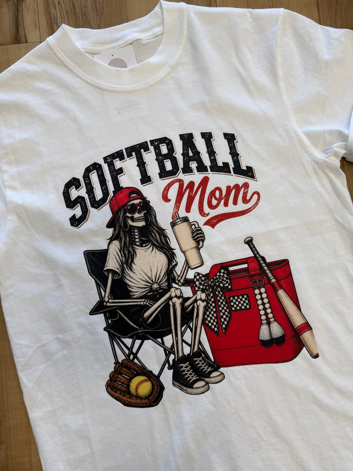Skeleton Softball Mom top