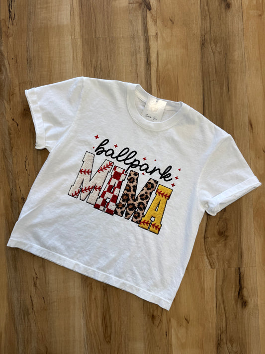 Ballpark Mama crop tee
