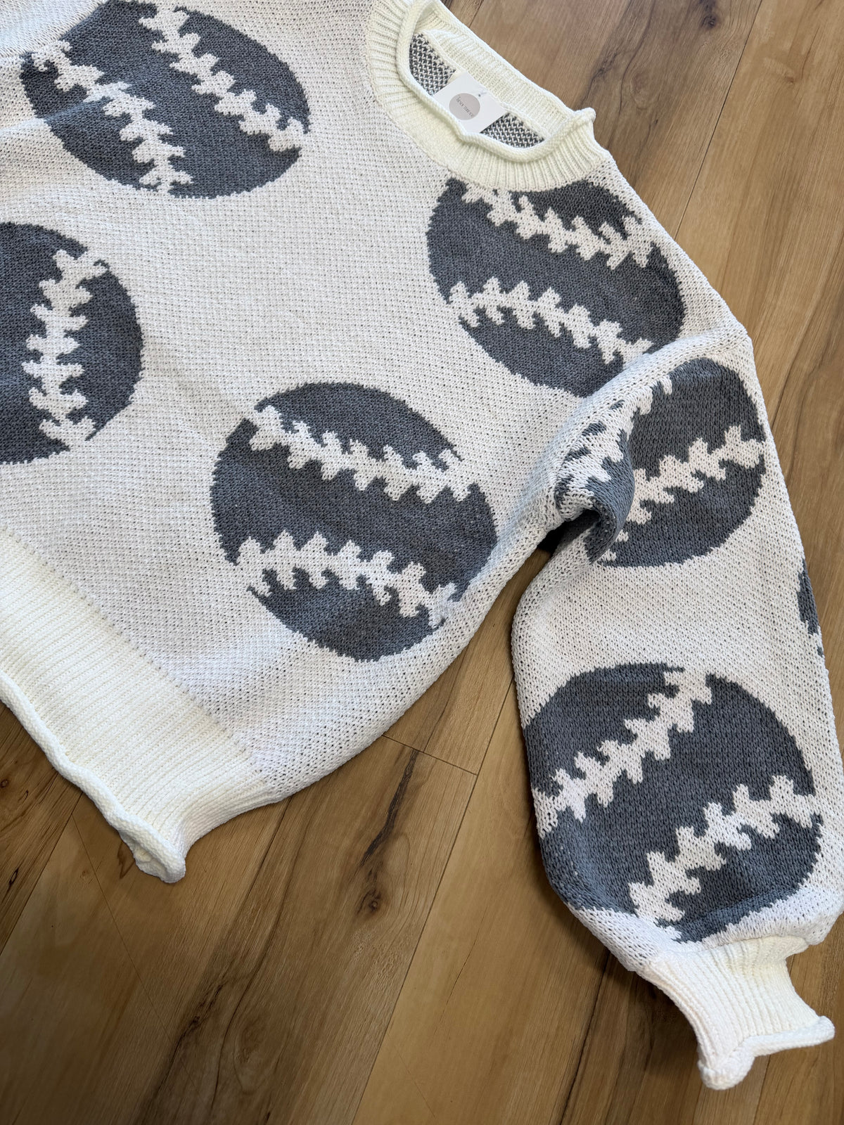 Baseball Long Sleeve Knit Sweater