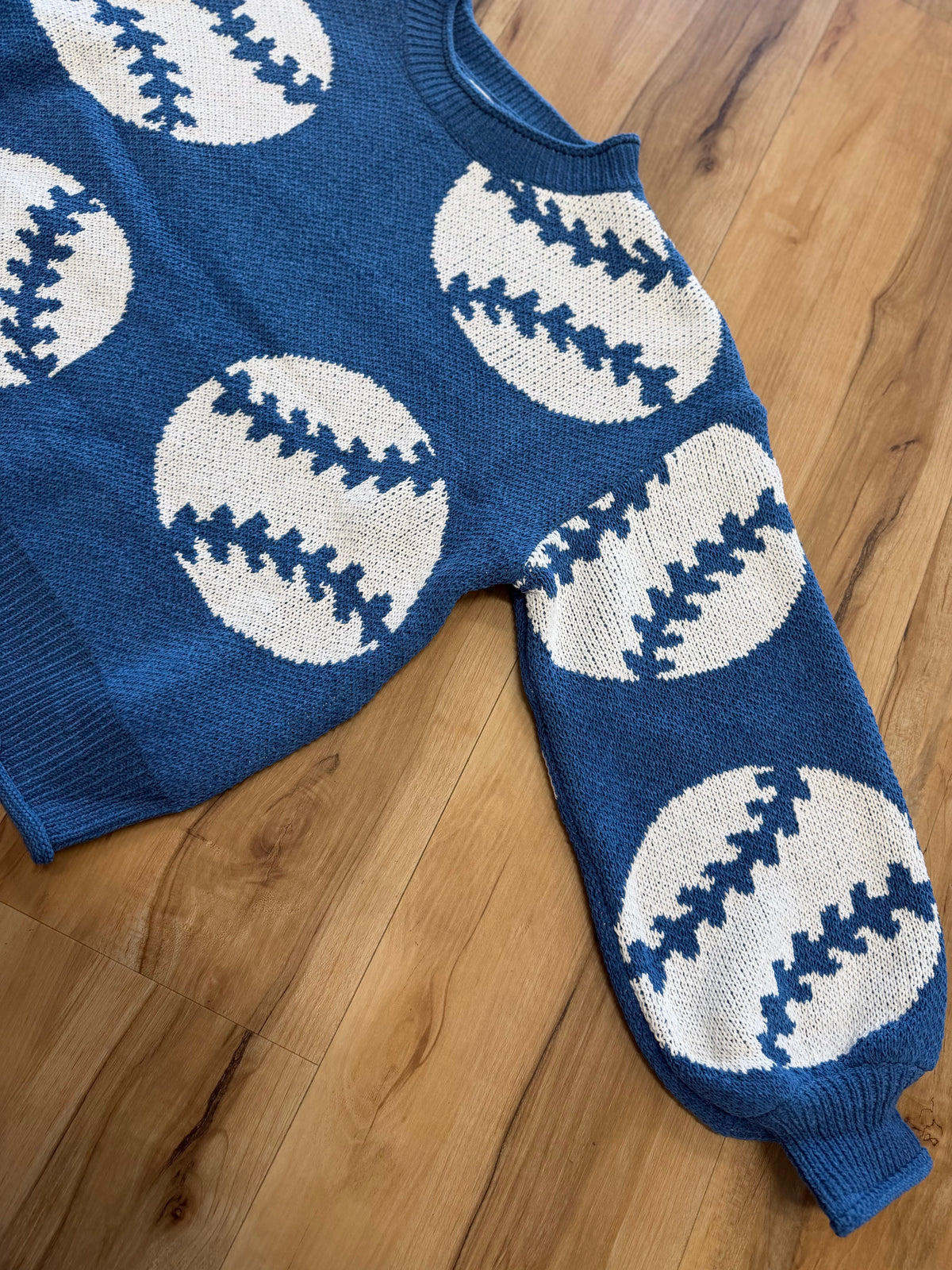 Baseball Long Sleeve Knit Sweater