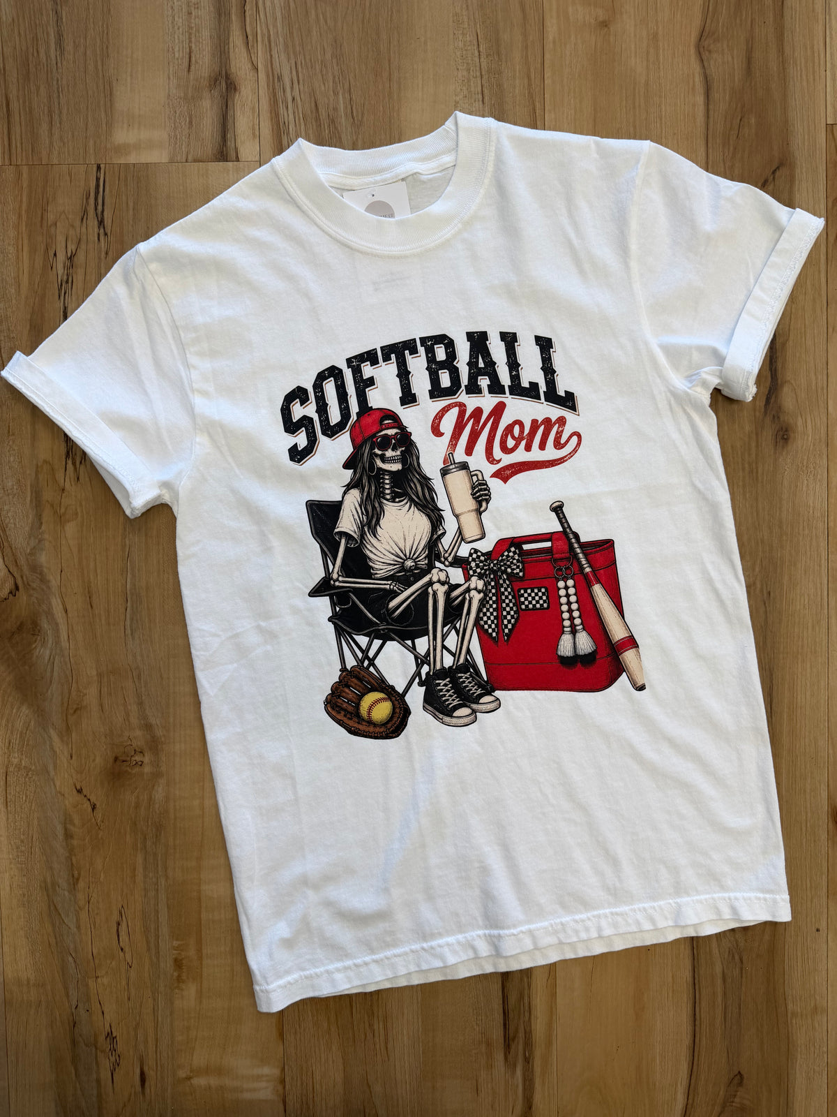 Skeleton Softball Mom top